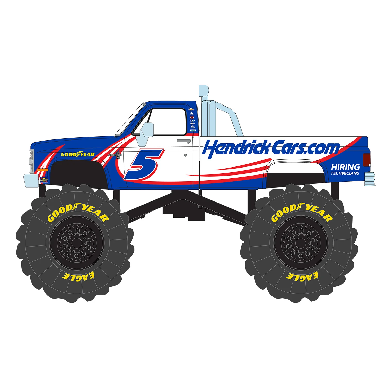 Kyle Larson HendrickCars 1:64 1981 Chevrolet K20 Monster Truck Diecast - Image 5