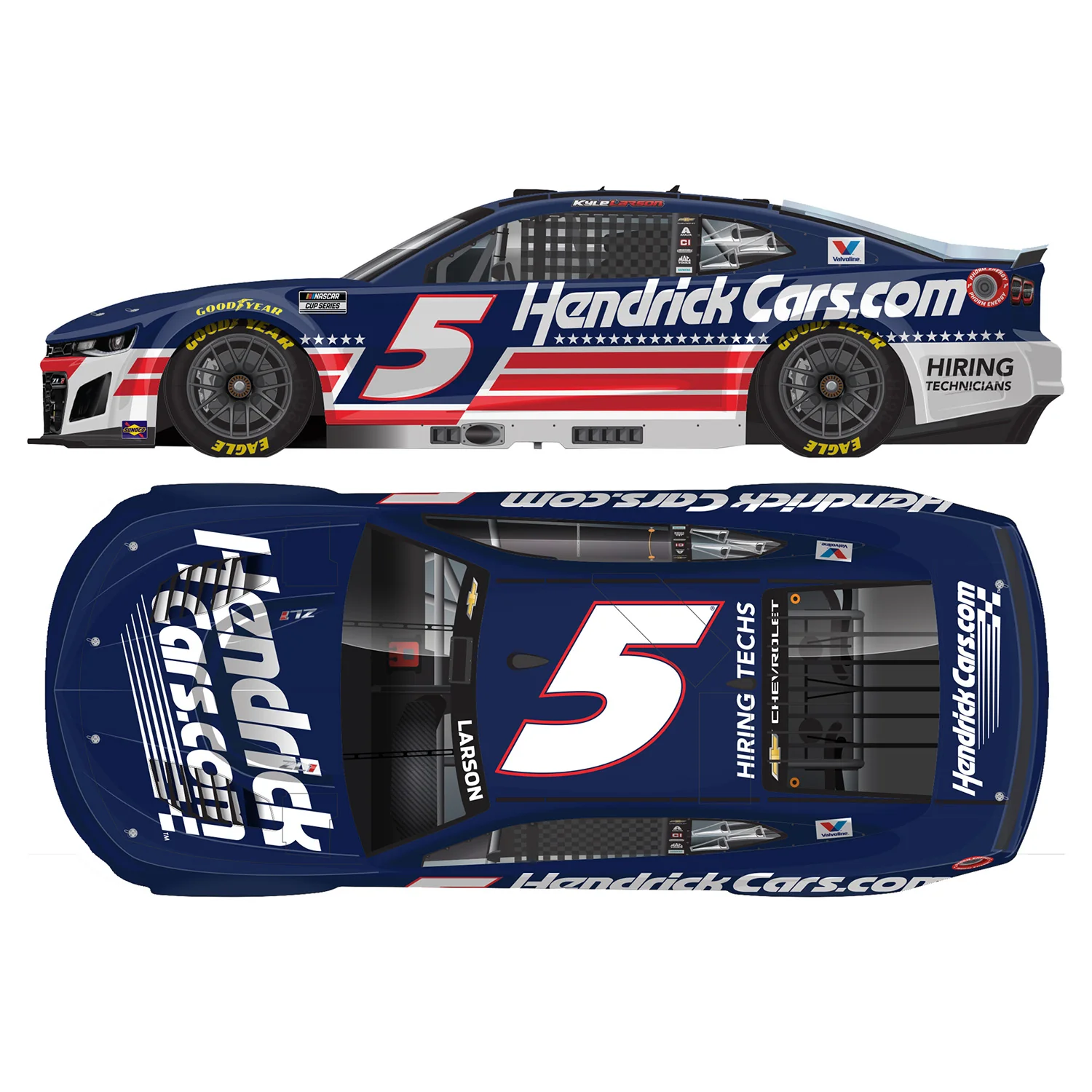 Kyle Larson HendrickCars Patriotic 1:64 2026 Diecast Car Preorder - Currently Projected December - Image 2