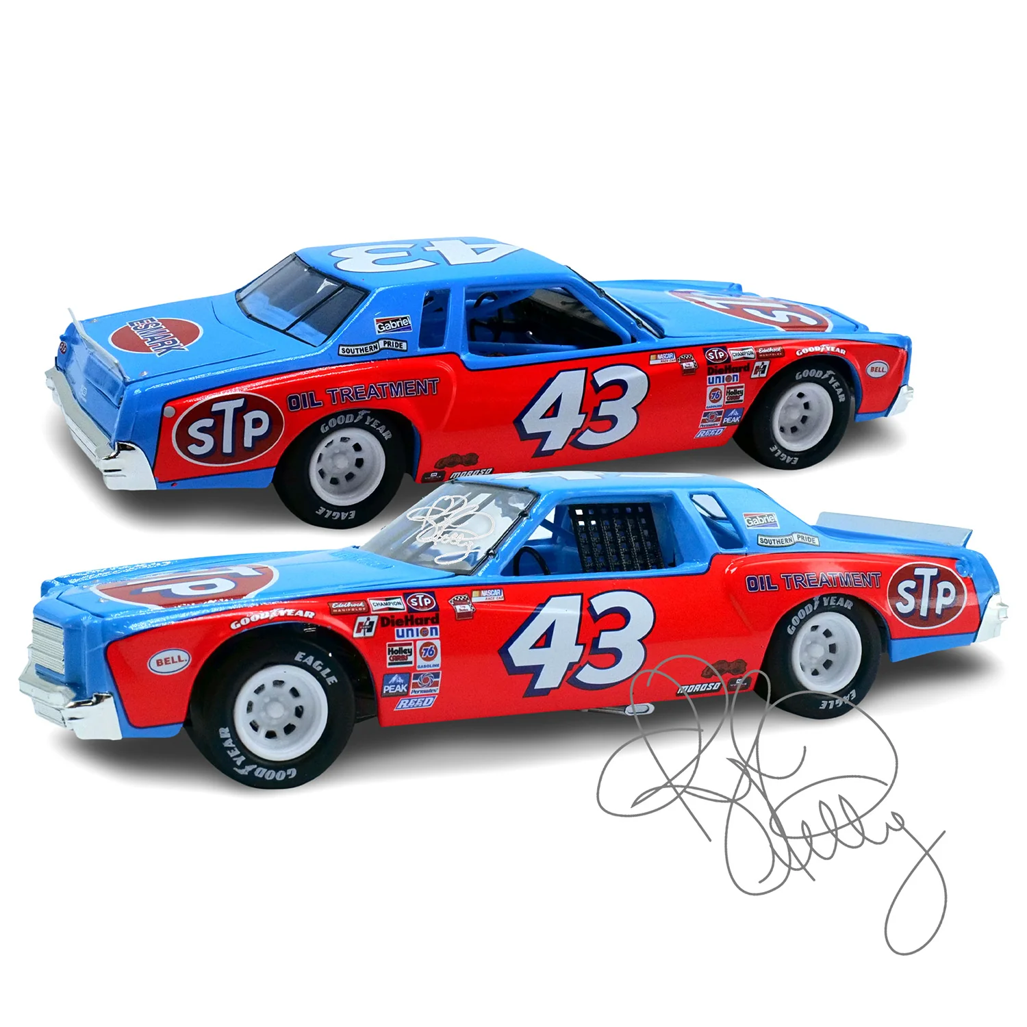 Kyle Petty Autographed STP #43 Petty Swap at Riverside 1:24 Standard 1981 Diecast Car Preorder - Currently Projected September
