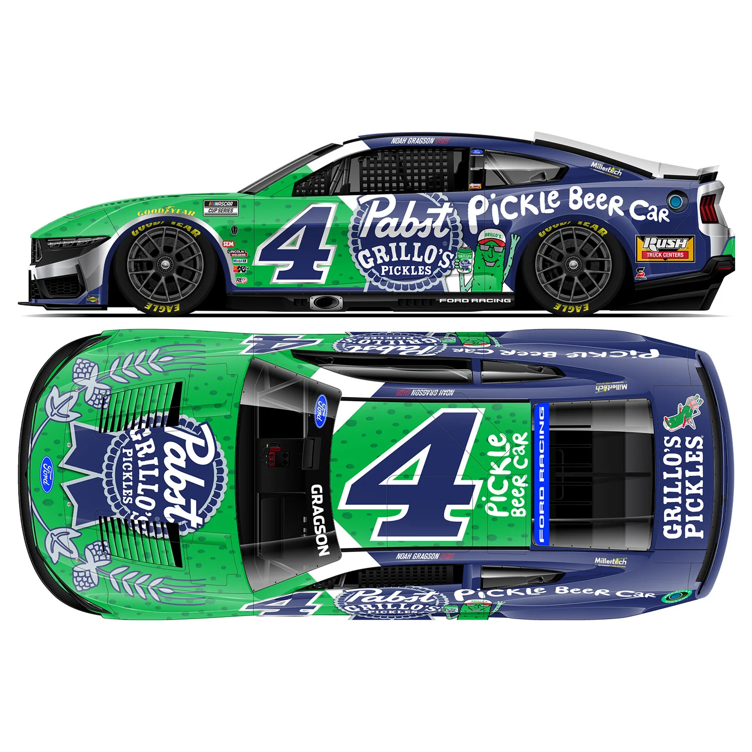 Noah Gragson Grillo's Pickles / Pabst Blue Ribbon 1:64 2026 Diecast Car Preorder - Currently Projected November - Image 2