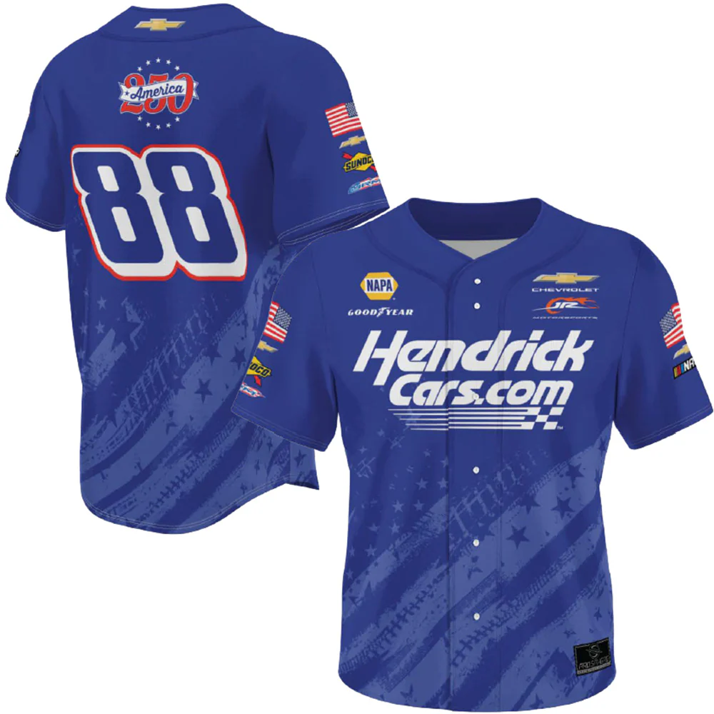 Rajah Caruth 2026 Patriotic JR Motorsports Official Pit Crew ProSphere Baseball Jersey