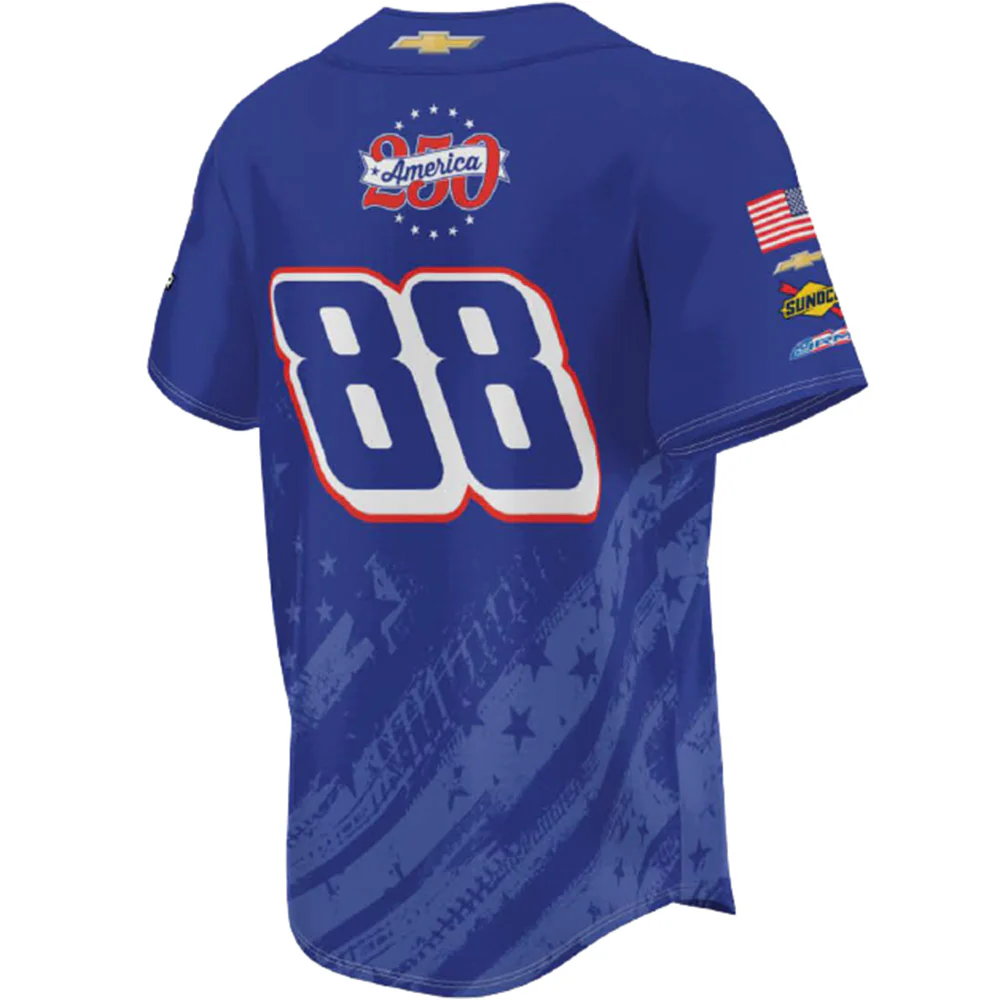 Rajah Caruth 2026 Patriotic JR Motorsports Official Pit Crew ProSphere Baseball Jersey - Image 3