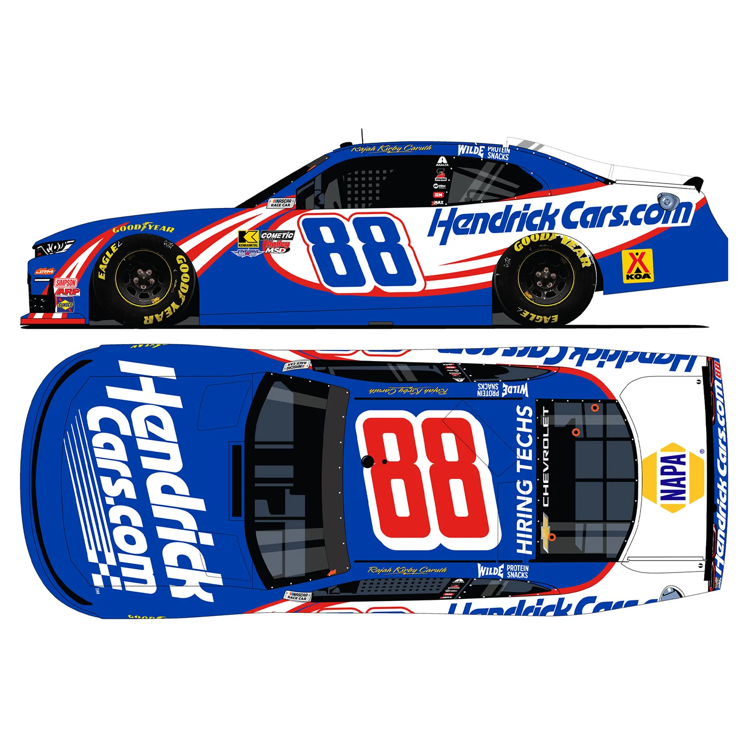 Rajah Caruth HendrickCars 1:24 Standard 2026 Diecast Car - Image 2