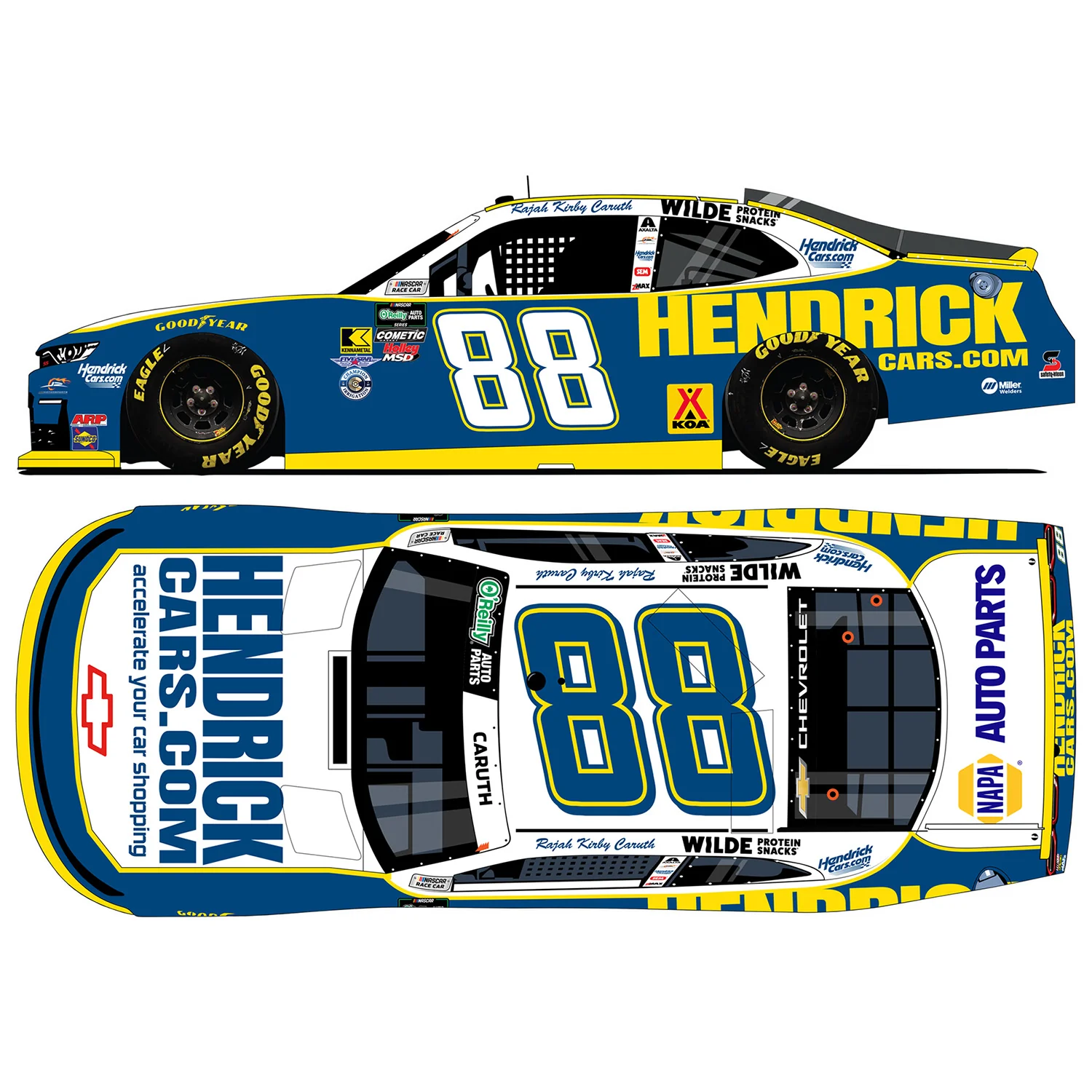 Rajah Caruth HendrickCars San Diego JRM Navy 2006 Throwback 1:24 Standard 2026 Diecast Car Preorder - Currently Projected December - Image 2
