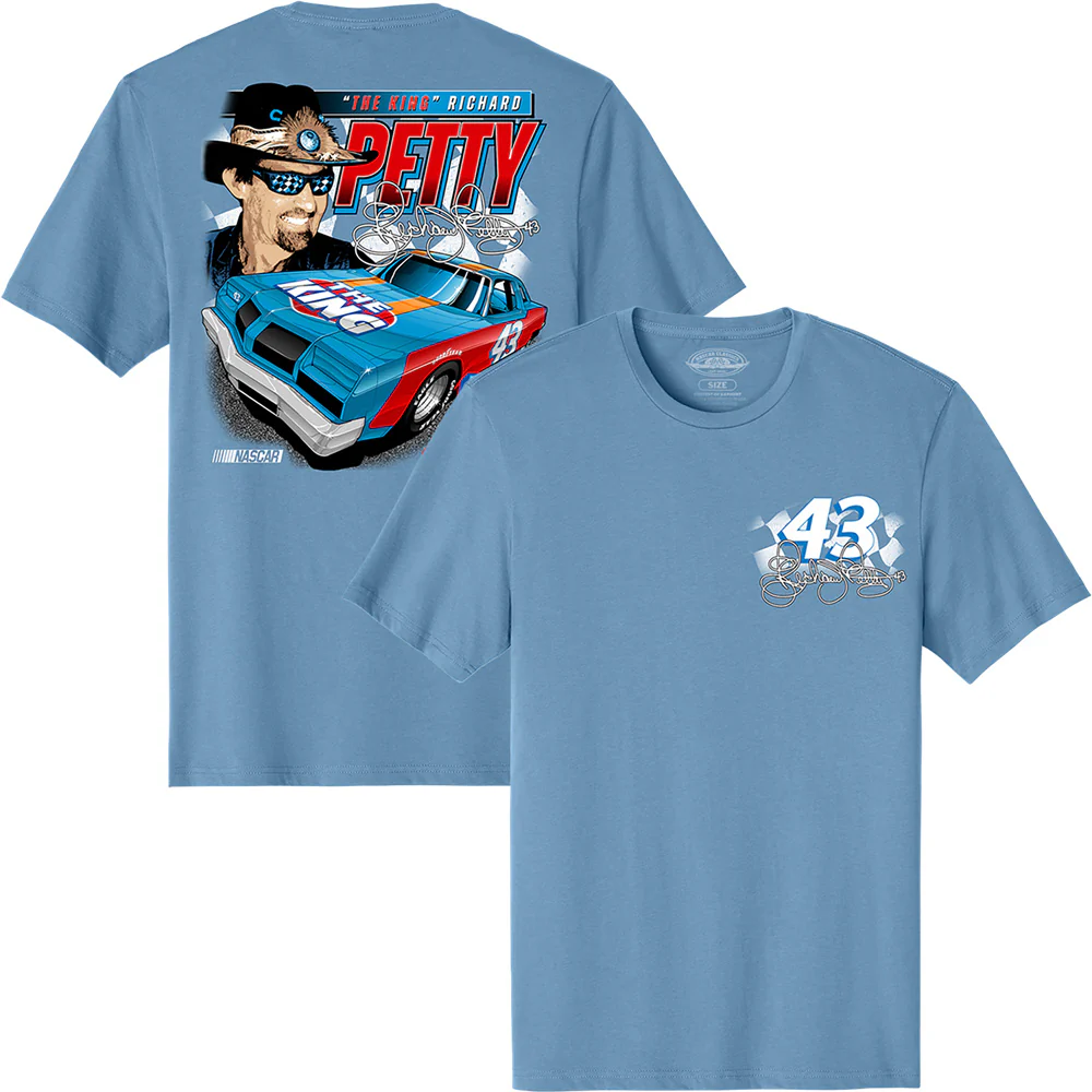 Richard Petty 2026 The King #43 Tundra Blue 2-Spot Classic Ink T-Shirt Preorder - Ships Within 2-3 Weeks