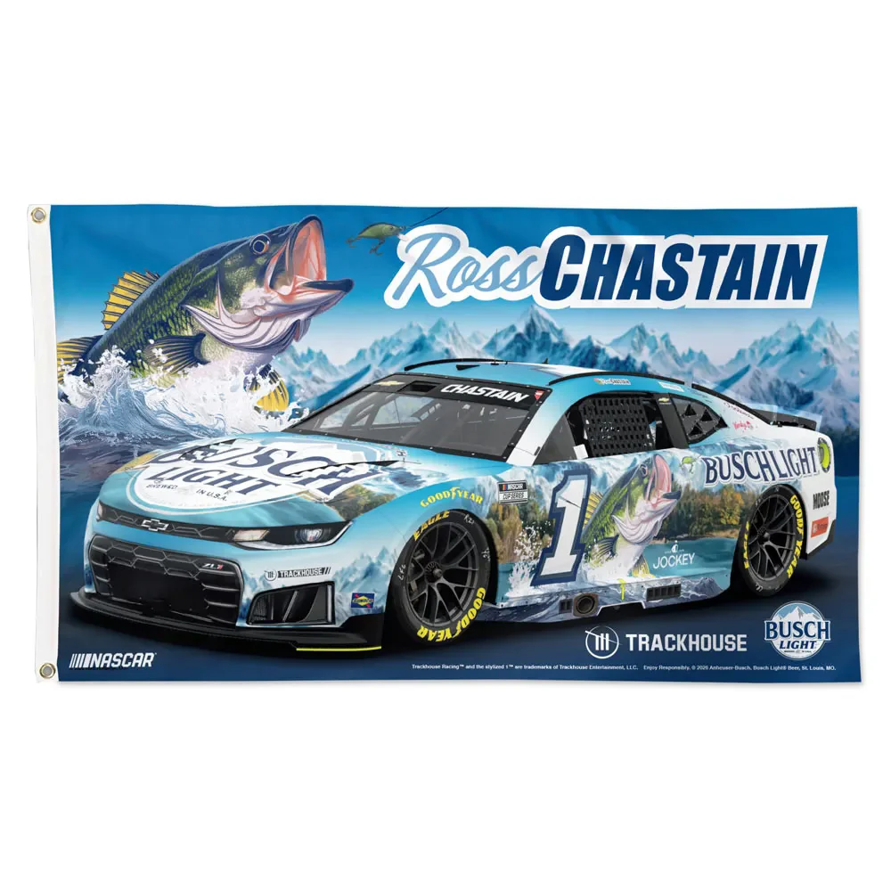 Ross Chastain 2026 Busch Light Fishing Car 3x5 Flag