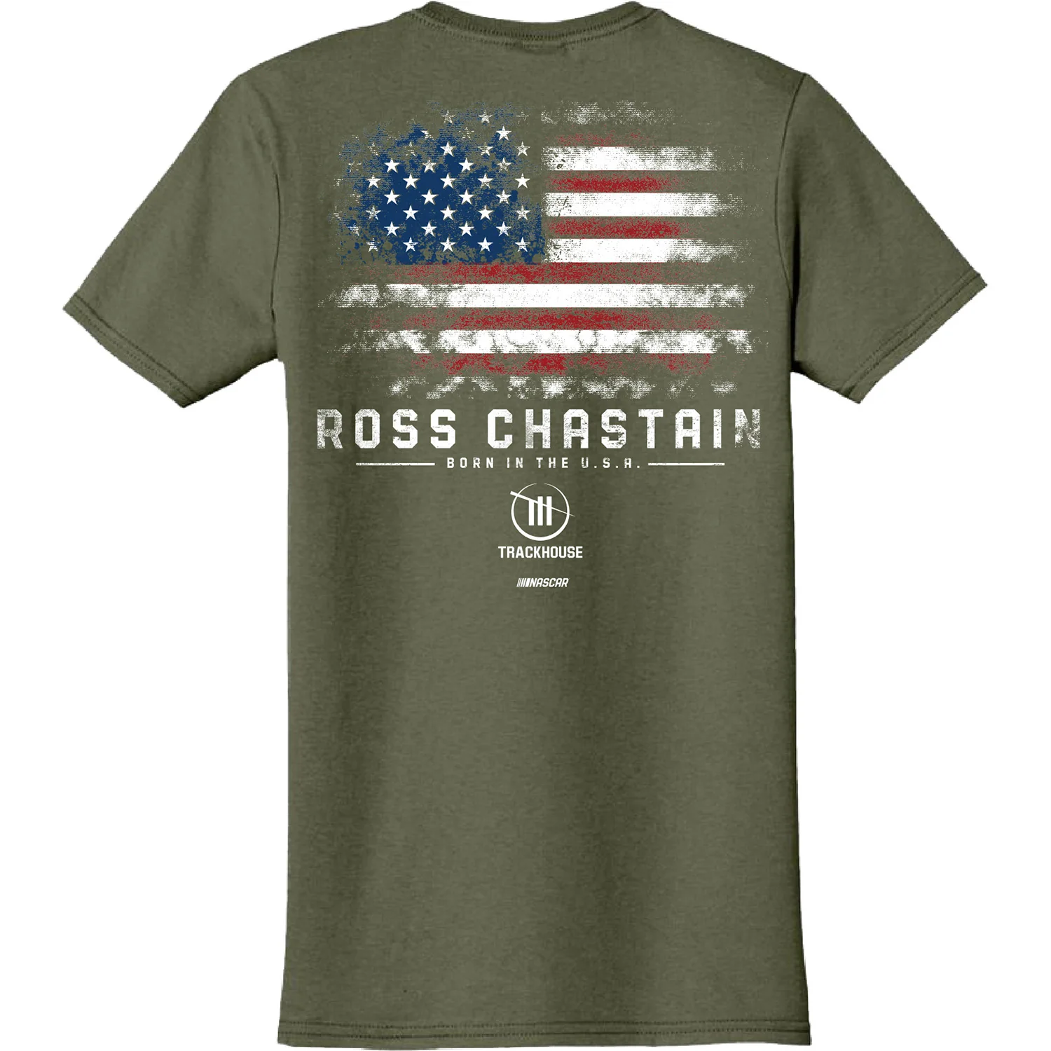 Ross Chastain 2026 Born in the USA Military Green #1 Exclusive Patriotic T-Shirt - Image 3