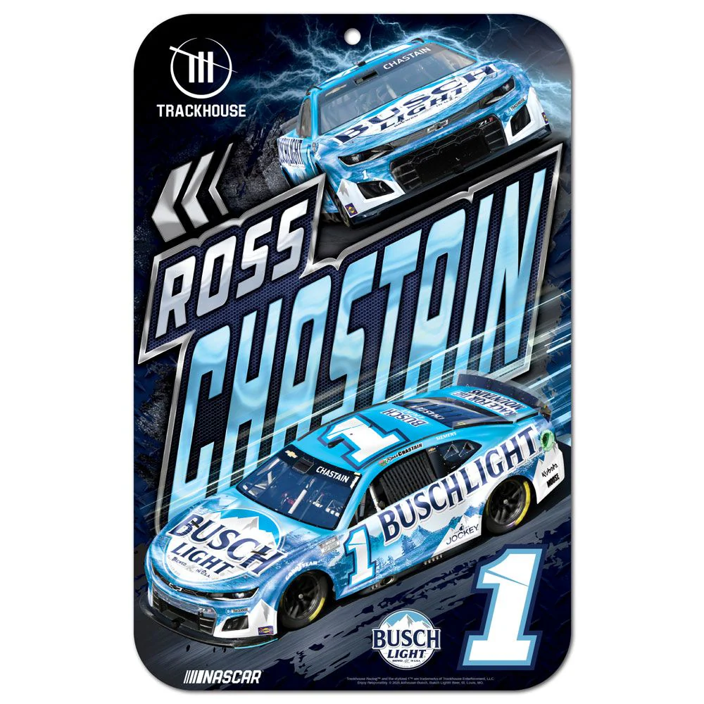 Ross Chastain Busch Light #1 11x17 Plastic Sign