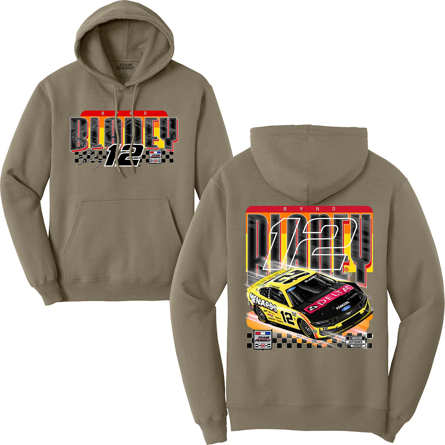 Ryan Blaney 2026 Delta / Menards Coyote Brown 2-Spot Classic Ink Hoodie