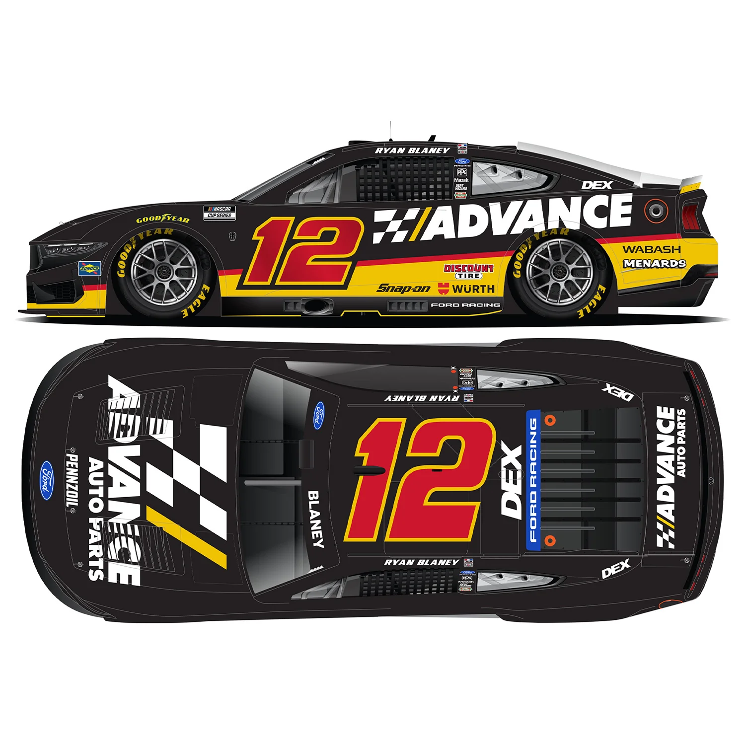 Ryan Blaney Color Chrome Advance Auto Parts 1:24 2026 Diecast Car Preorder - Currently Projected December