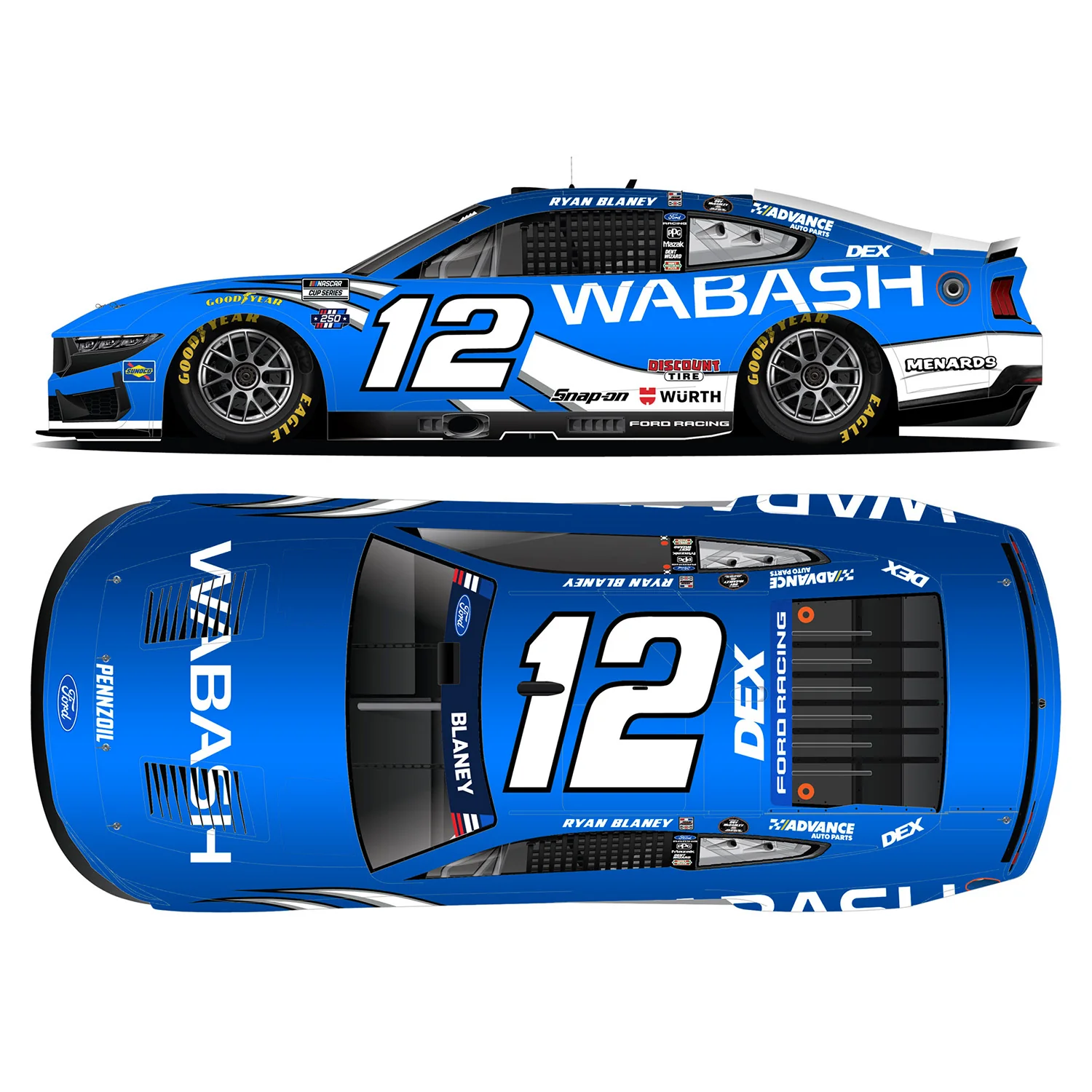 Ryan Blaney Color Chrome Wabash Throwback to Ryan Newman 1:24 2026 Diecast Car Preorder - Currently Projected February