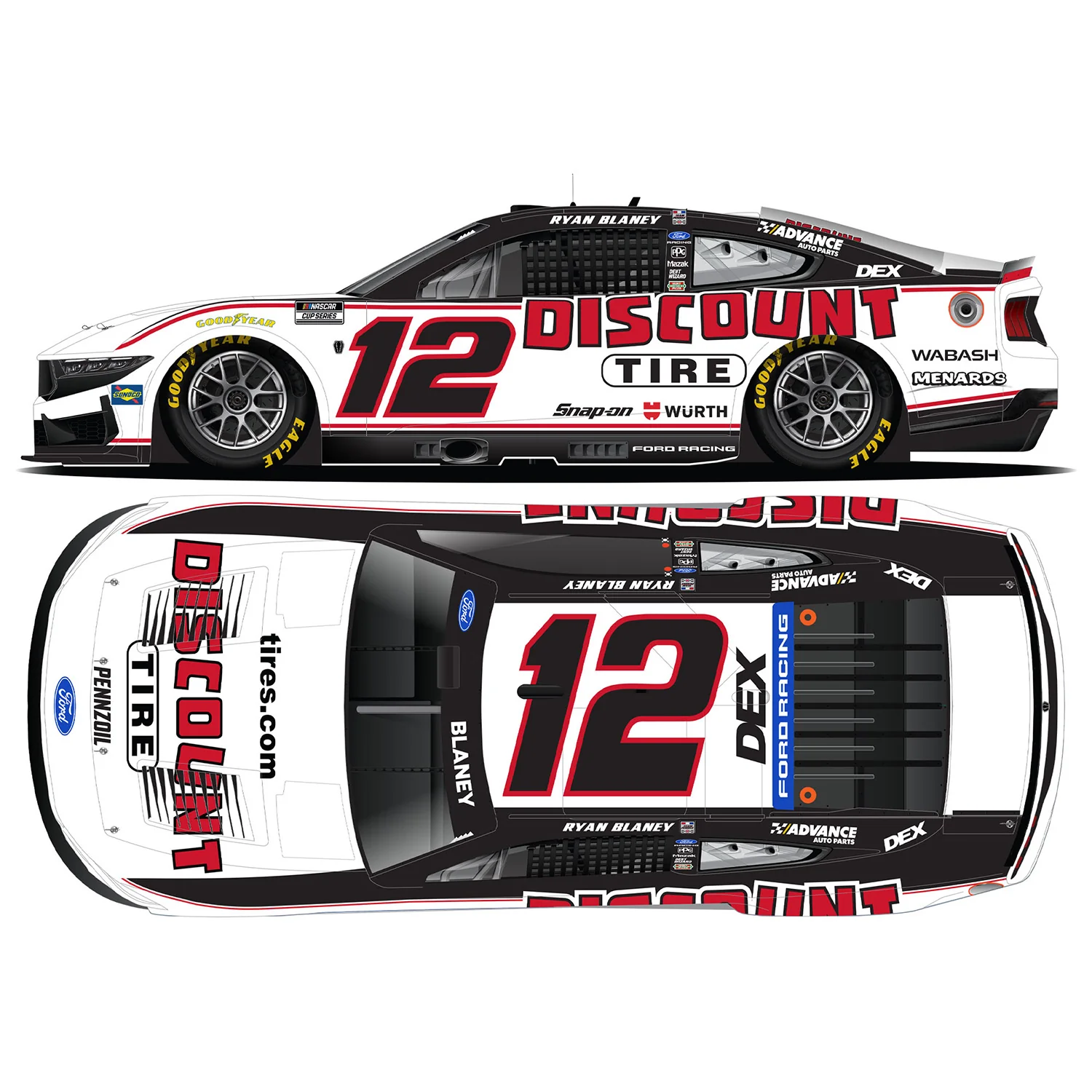 Ryan Blaney ELITE Discount Tire 1:24 2026 Diecast Car Preorder - Currently Projected September - Image 2