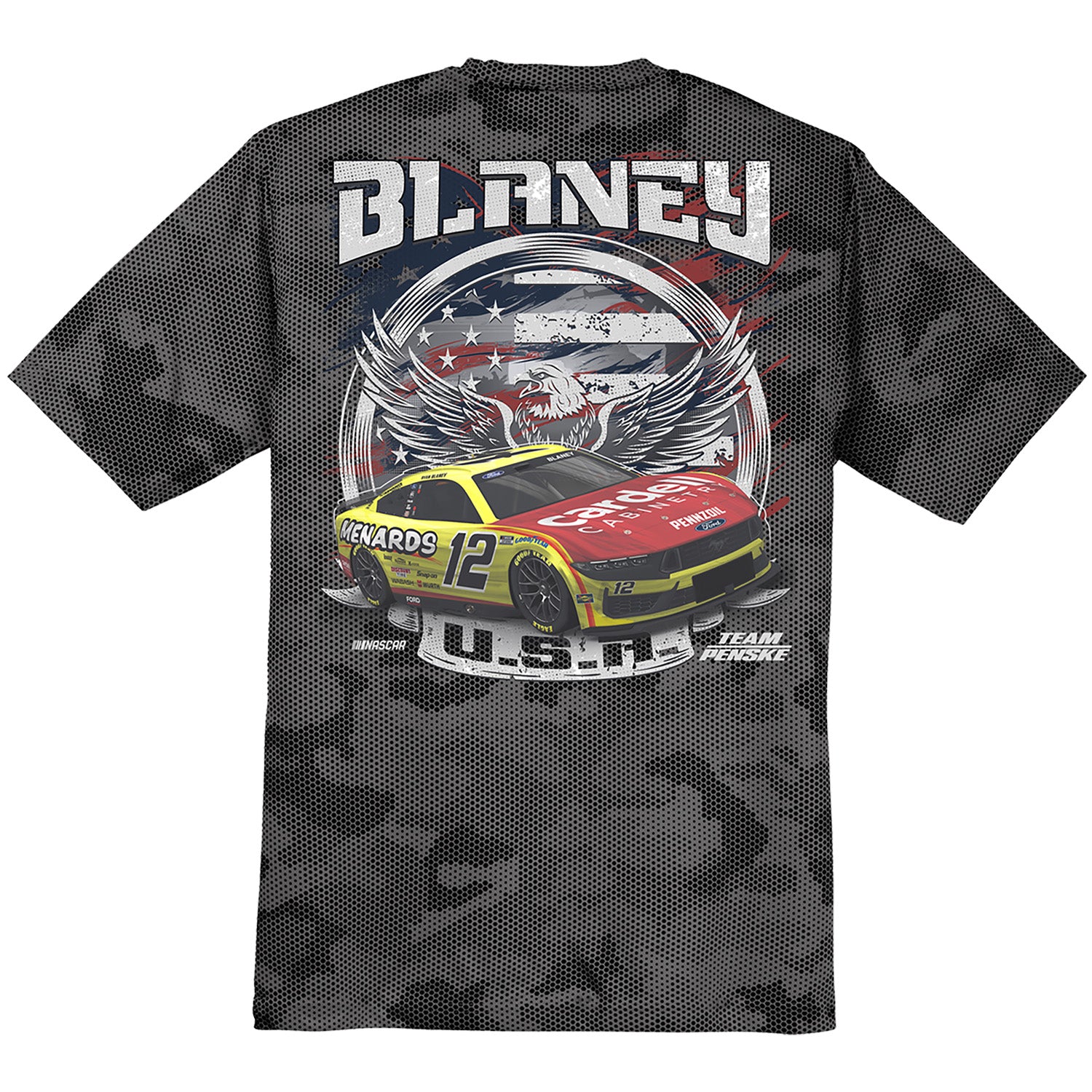 Ryan Blaney Iron Gray Patriotic Eagle Camo T-Shirt - Image 3