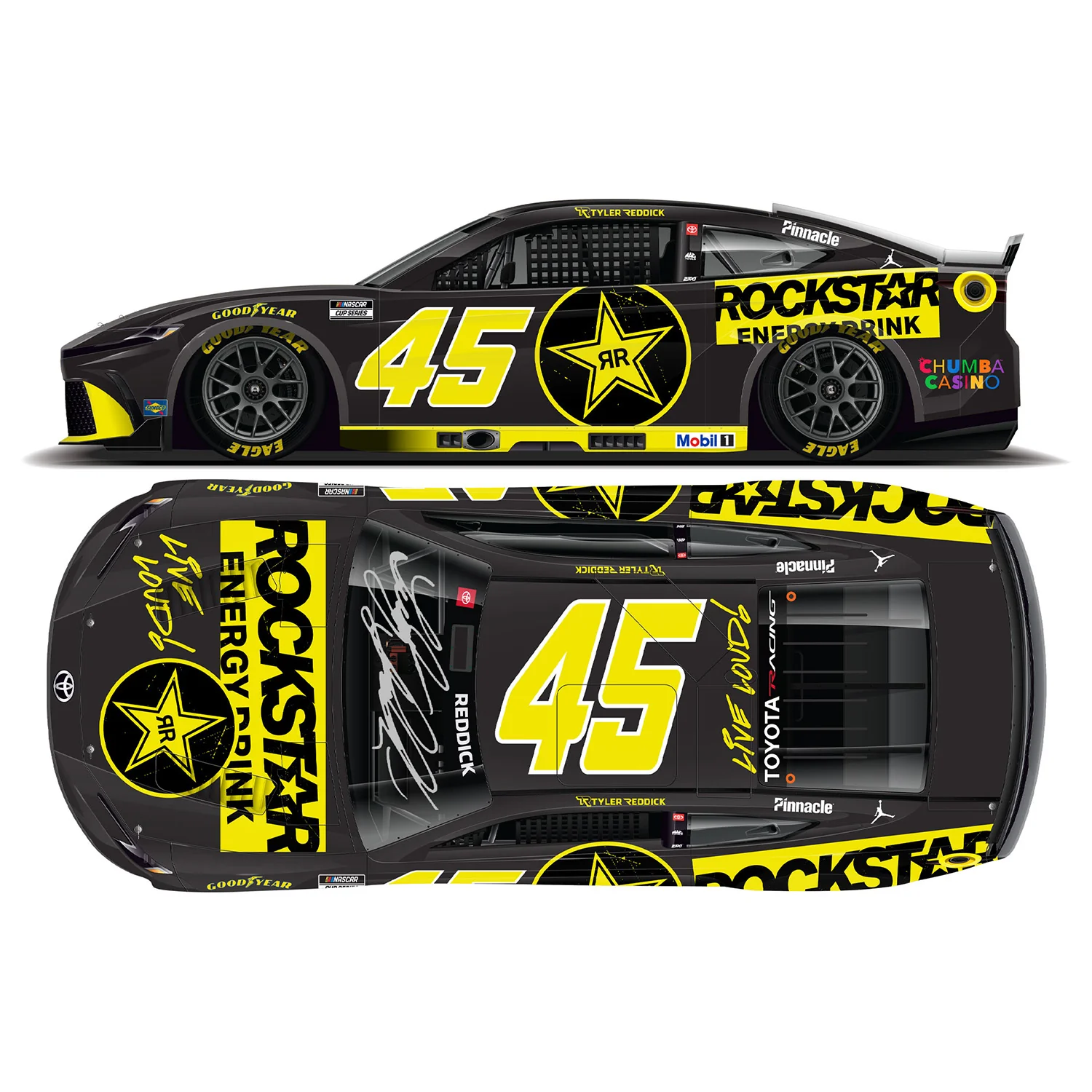 Tyler Reddick Autographed Rockstar Energy 1:24 Standard 2026 Diecast Car Preorder - Currently Projected December