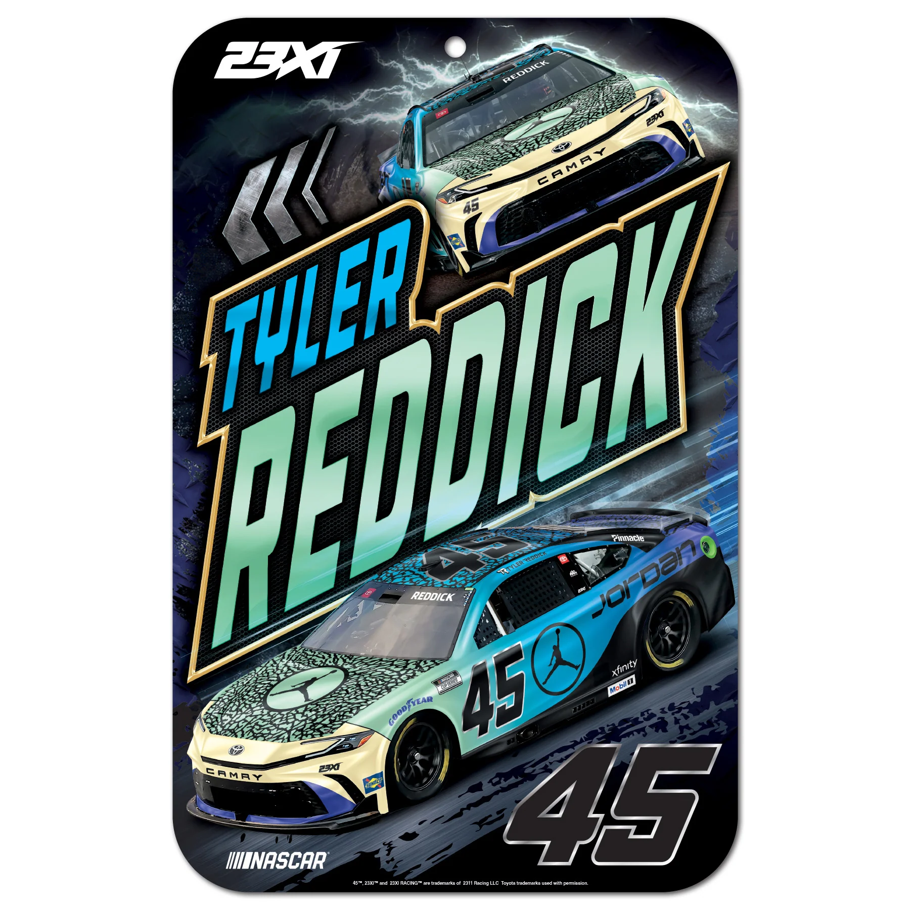 Tyler Reddick Jordan Brand #45 11x17 Plastic Sign