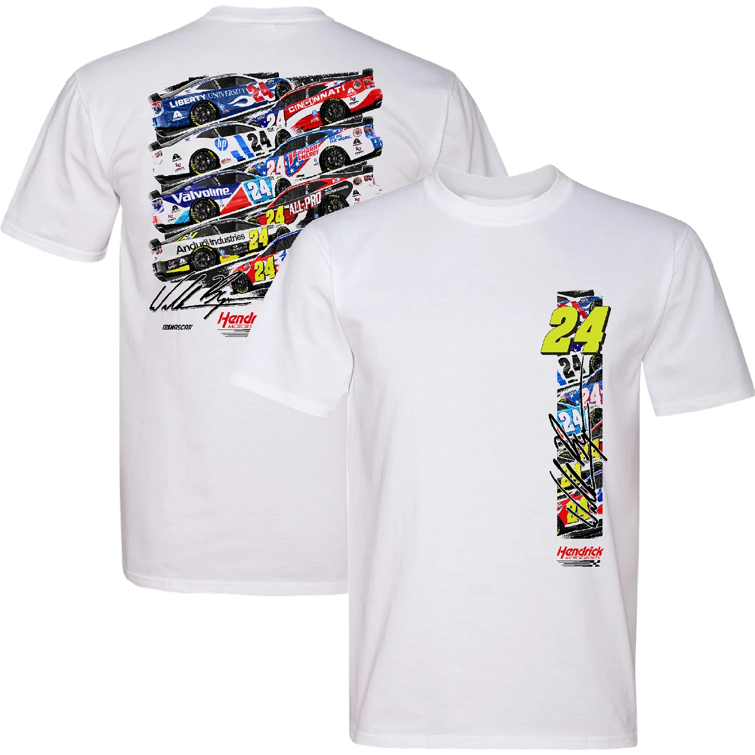 William Byron 2026 Paint Scheme Lineup 2-Spot Classic Ink T-Shirt White Preorder - Ships Within 2-3 Weeks