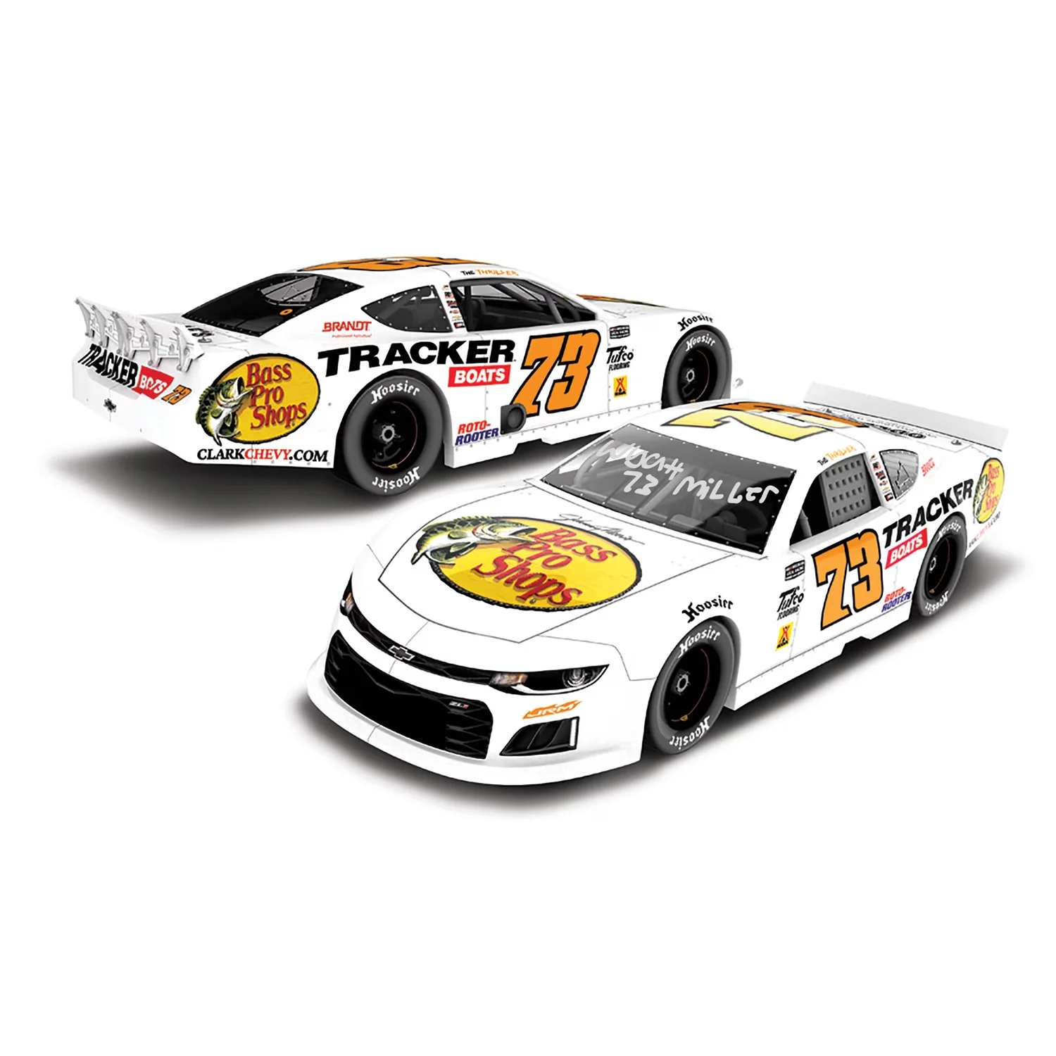 Wyatt Miller Autographed Bass Pro Shops #73 Late Model 1:24 Standard 2026 Diecast Car Preorder - Currently Projected October